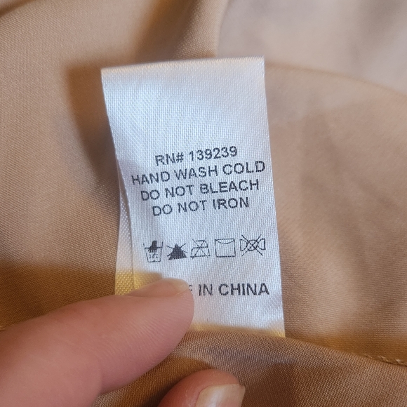 DO+BE Champagne Button-Up Tie Midi Dress - Picture 5 of 5